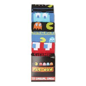 Pac-Man Men’s Crew Socks 6-Pack Retro Arcade Gaming Socks